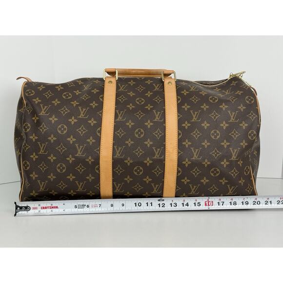 Louis Vuitton Keepall 50 Monogram Canvas Duffle Bag Brown - Picture 11 of 16